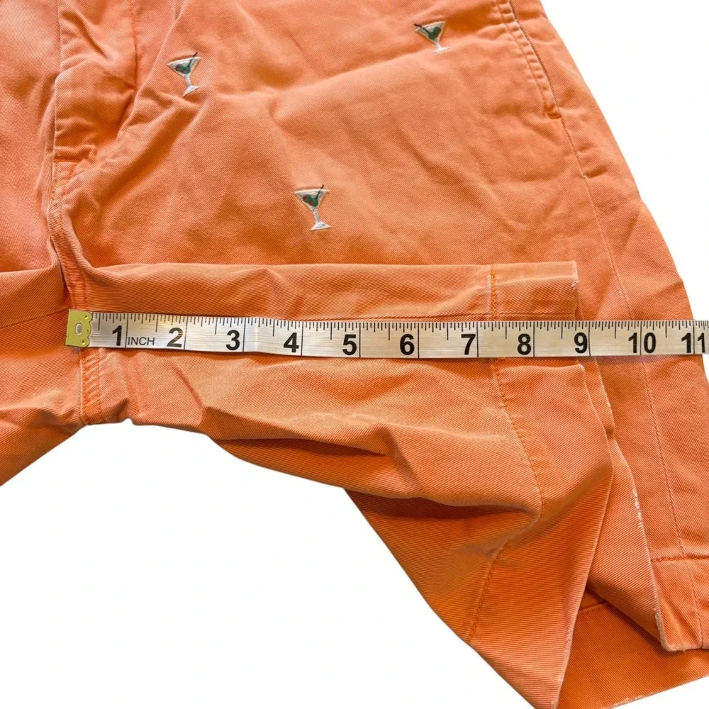 Polo Ralph Lauren Mens Orange Martini Glass Embroidered Classic Fit Shorts 34x9 - Picture 12 of 12